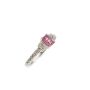 Pink Sapphire and Diamonds 14K white gold ring with 30x diamonds 