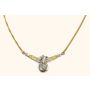 14k Yellow Gold 16 inch Necklace 15x diamonds drop pendant chain