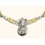 14k Yellow Gold 16 inch Necklace 15x diamonds drop pendant chain