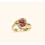 14 Karat Yellow Gold Ruby & Diamond Ladies Ring