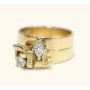 CAVELTI 18K yellow gold Free Form ring with .45ct VS1 diamonds vintage 