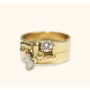 CAVELTI 18K yellow gold Free Form ring with .45ct VS1 diamonds vintage 