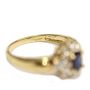 14K yellow gold Blue Sapphire Ring 0.52ct Sapphire with 12 Diamonds 
