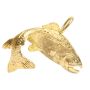 Salmon pendant mini sculpture 10K solid gold diamond eyes 