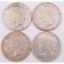 4x Peace silver dollars 1 x 1928s and 3 x 1935s 