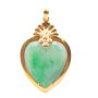 Burmese Jade 14k yg Heart pendant 