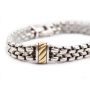 David Yurman Cable Classic Two-Row Chain Bracelet with 18 Karat Gold and Silver