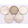 Canadas First Five silver dollars 1935 1936 1937 1838 1939 5-coins VF or better