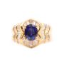 14K yellow gold ring 1.41ct Sapphire 1.16ct Diamonds 