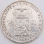 1874 Netherlands 2 1/2 Gulden silver coin EF