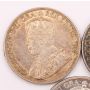 5x 1936 Canada silver dollars 5-coins VF and EF