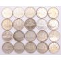 20x 1950 & 1951 Canada silver dollars 9x 1950 and 11x 1951 20-coins VF to EF+