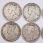 10x 1929 Canada 50 cents 10-coins G to VG+