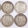 10x 1929 Canada 50 cents 10-coins G to VG+