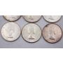 6x 1959 Canada 50 cents 6-coins Choice AU to Choice AU/UNC