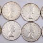 10x 1953 LDSS Canada 50 cents 10-coins EF or better