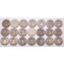 21x Canada 50 cents 7x1937 7x1938 7x1939 semi-key date 50c 21-coins all VG 