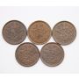 5x Netherlands 1/2 cents 1934 1936 1937 1938 1940 5-coins all nice AU to UNC