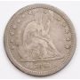 1861 Seated Liberty Quarter 25 cents VF+