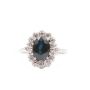 18 Karat White Gold Ladies Sapphire and Diamond Ring Size 7.5