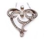 14 Karat Yellow white Gold Victorian Diamond Heart shaped pendant and .835 silver chain