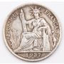 1937 French Indo-China 20 cents KM17.2 Choice EF