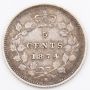 1874H Crosslet 4 Canada 5 cents VF obverse Error planchet de-lamination 