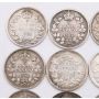 12X 1906 Canada 5 cents silver coins 12-coins GOOD to FINE