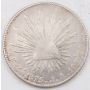 1875 Zs J A Mexico 8 Reales Zacatecas silver coin