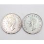 South Africa 1948 and 1952 5 Shillings large silver coins 2-coins both EF