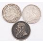 1894 1895 1896 South Africa 6 pence silver coins 3-circulated coins
