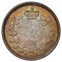 1900 Canada 5 cents round Os PCGS AU50