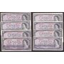 8x 1954 Bank of Canada $10 banknotes all VF20 or better
