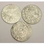 1661 1662 & 1663 Poland Silver 6 Groschen 3 coins •