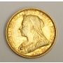 1893 S Australia Sovereign Veiled Head Gold Coin 