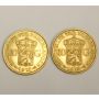 1911 & 1912 Netherlands 10 Gulden Gold Coins 
