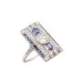 Art Deco c1930 18K wg Diamond and Sapphire ring Size 4.5 