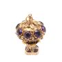 18K yg Pendant / watch Fob with faceted amethysts 37x24mm 11.9g