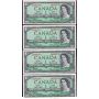 4x 1954 Canada $1 dollar bank notes consecutive UNC64+ EPQ
