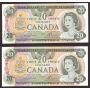 2x 1979 Bank of Canada $20 consecutive notes Lawson 