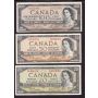 1954 Canada bank note set $1 $2 $5 $10 $20 $50 $100 7-notes F-VF+