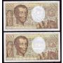 1989 1990 1991 and 1992 France 200 Franc banknotes