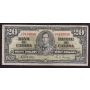 1937 Canada $20 banknote Gordon Towers H/E0419696 BC-25b F+