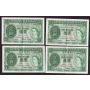 4x 1959 Hong Kong $1 dollar consecutive banknotesAU50+