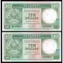 4x 1991 Hong Kong HSBC $10 2 consecutive runs notes 