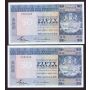 2x 1983 Hong Kong HSBC $50 consecutive banknotes 