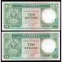 4x 1991 Hong Kong HSBC $10 consecutive banknotes 