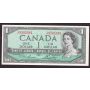1954 Canada $1 banknote Lawson Bouey V/F9505991 Choice AU/UNC