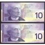 4x 2000 Canada $10 consecutive notes Knight Theissen FDV1398532-35 CH UNC