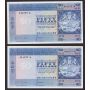 2x 1968 Hong Kong HSBC $50 consecutive bank notes